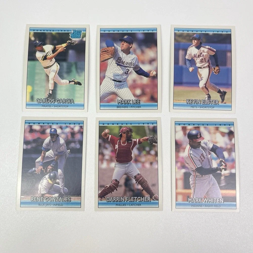 1992 Donruss Baseball Cards Set Of 6 Garcia Lee Elster Gonzalez Fletcher Whiten
